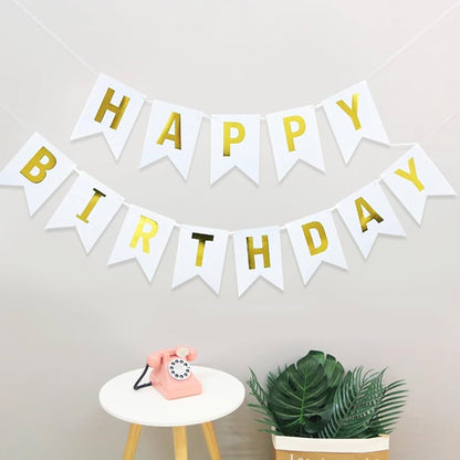 Guirlande Happy Birthday - Blanc