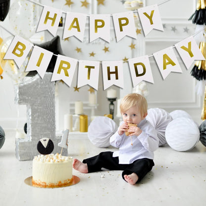 Guirlande Happy Birthday - Blanc