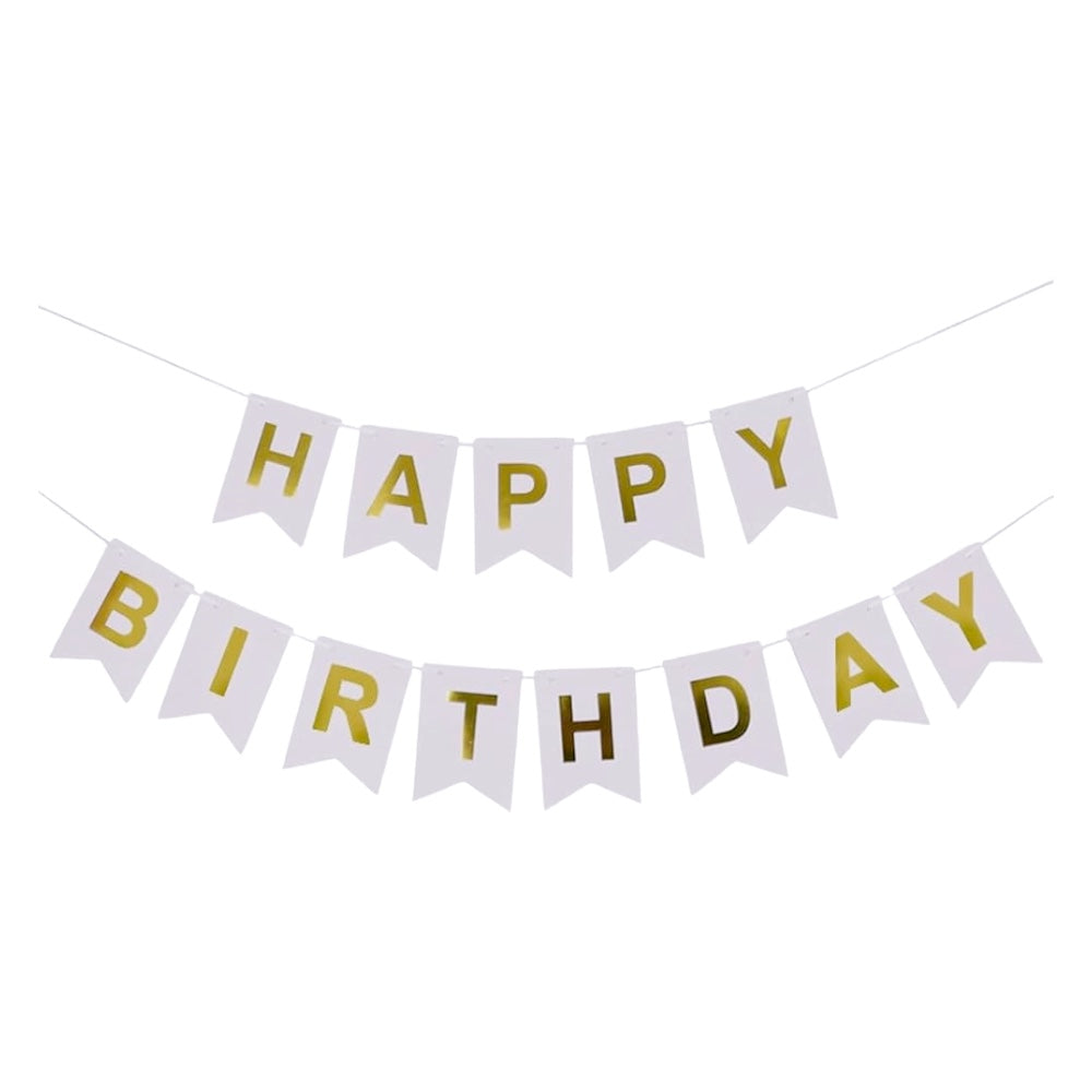 Guirlande Happy Birthday - Blanc
