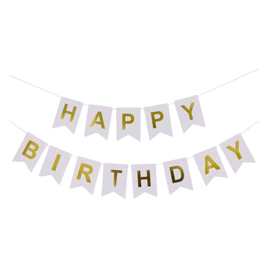 Guirlande Happy Birthday - Blanc