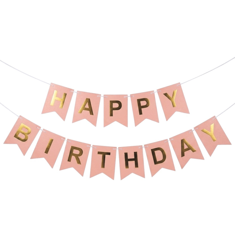 Guirlande Happy Birthday - Rose Pastel
