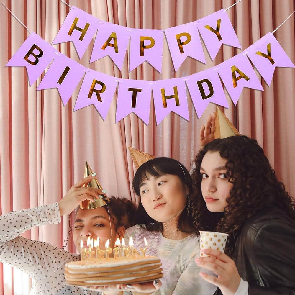 Guirlande Happy Birthday - Violet Pastel