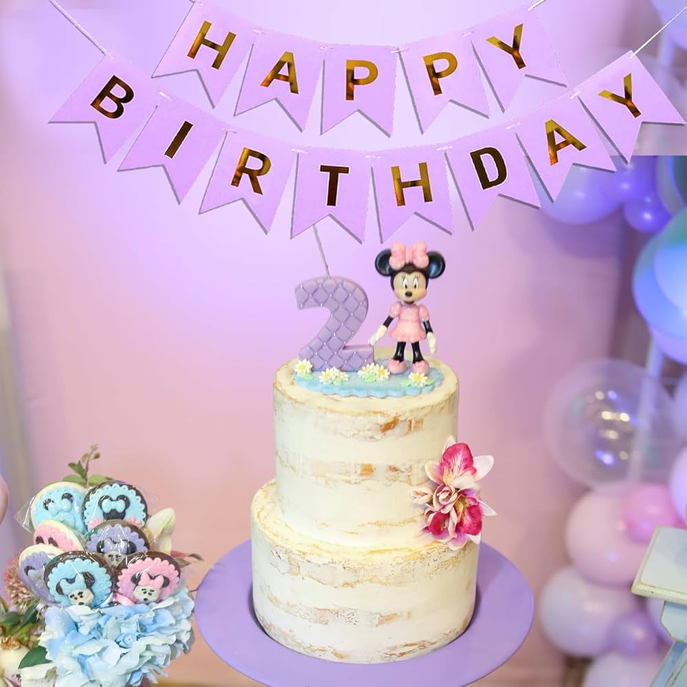Guirlande Happy Birthday - Violet Pastel