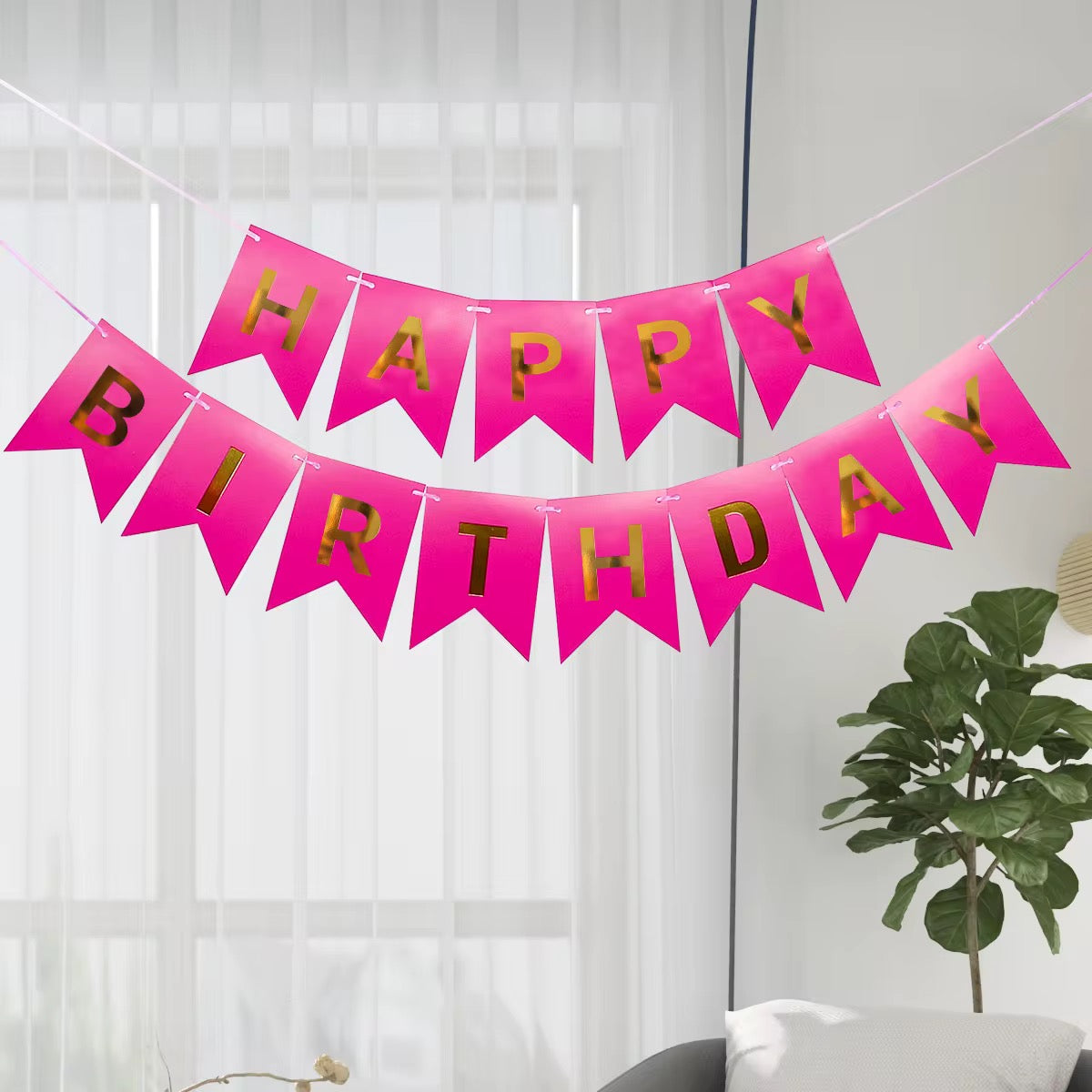 Guirlande Happy Birthday - Fuchsia