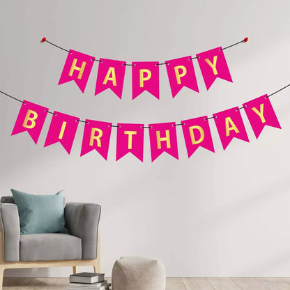 Guirlande Happy Birthday - Fuchsia
