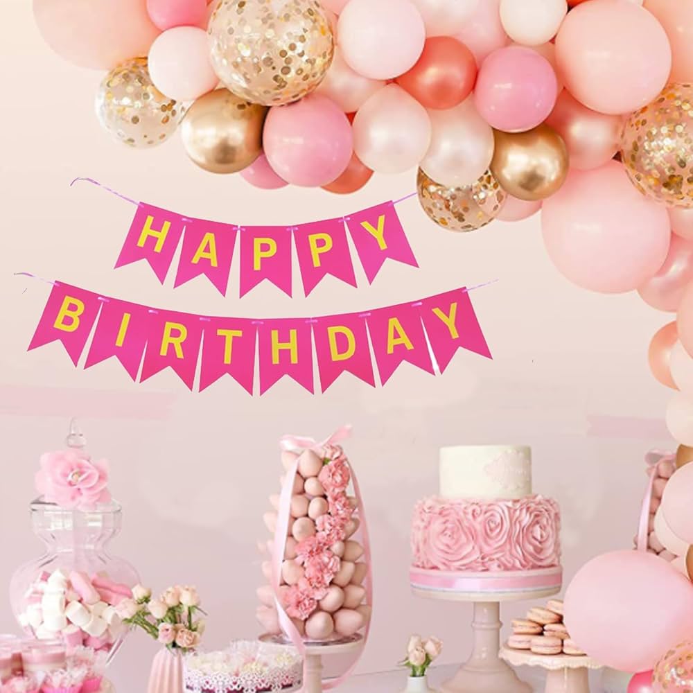 Guirlande Happy Birthday - Fuchsia