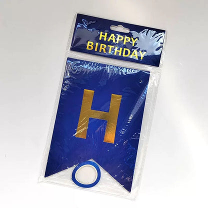 Guirlande Happy Birthday - Bleu Foncé