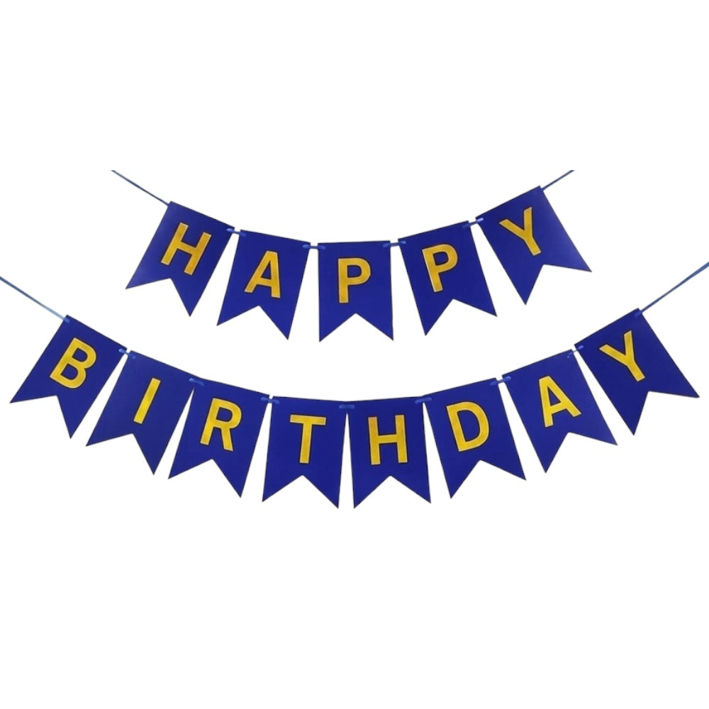 Guirlande Happy Birthday - Bleu Foncé