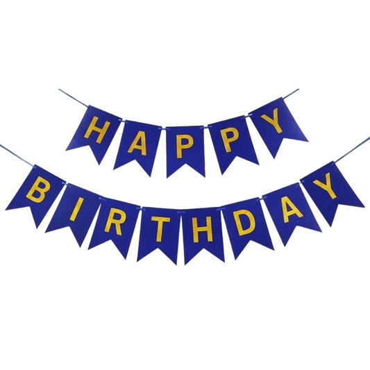 Guirlande Happy Birthday - Bleu Foncé