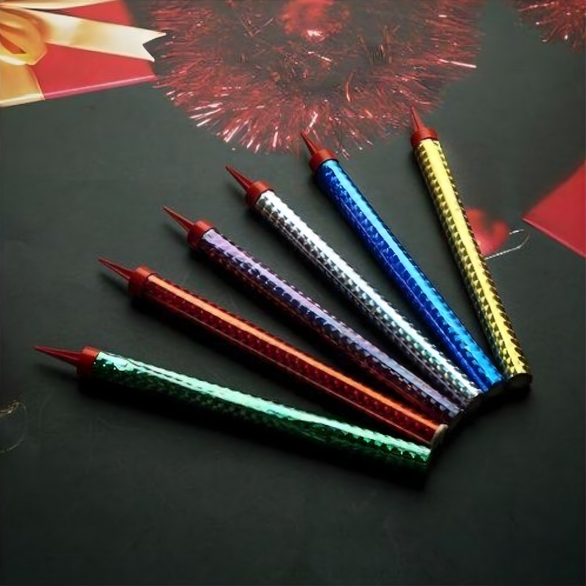 Bougies Fontaines Scintillantes pour Gâteau – Multicolores (18 cm)