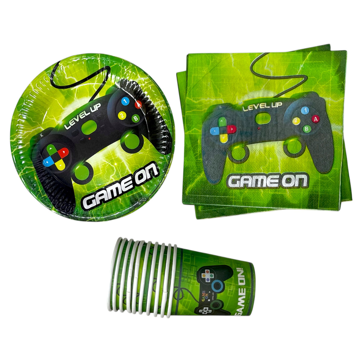 Kit Vaisselle Jetable – Game On (10 pièces)