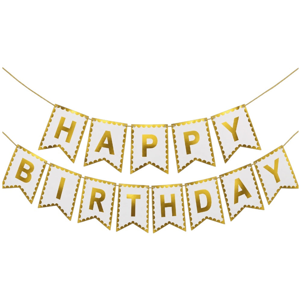 Guirlande Happy Birthday - Blanc