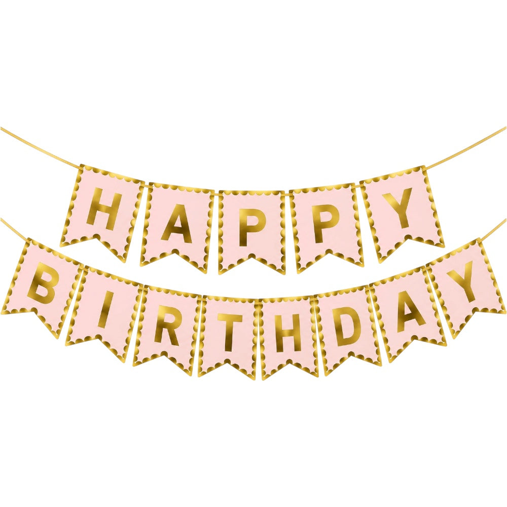 Guirlande Happy Birthday - Rose pastel