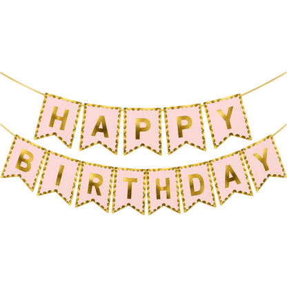 Guirlande Happy Birthday - Rose pastel