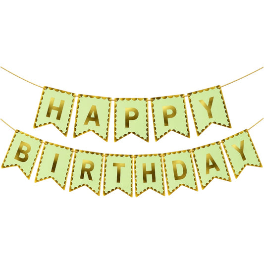 Guirlande Happy Birthday - Vert pastel