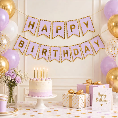 Guirlande Happy Birthday - Violet pastel
