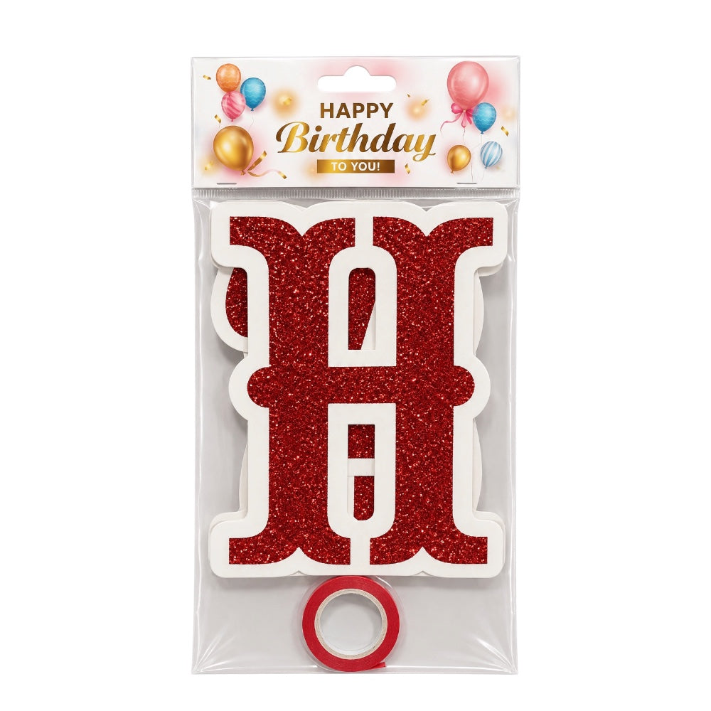 Guirlande Happy Birthday - Rouge Pailletée