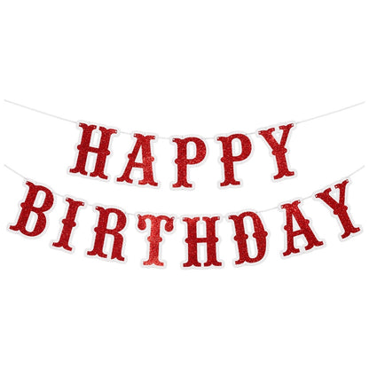 Guirlande Happy Birthday - Rouge Pailletée