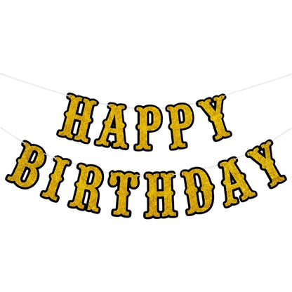 Guirlande Happy Birthday - Doré Pailletée