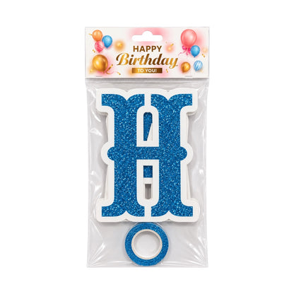 Guirlande Happy Birthday - Bleu Pailletée