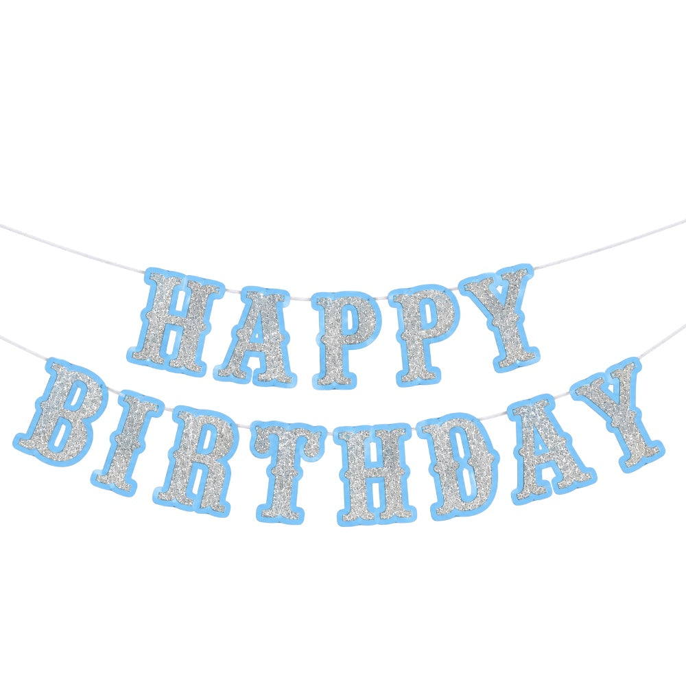 Guirlande Happy Birthday - Argenté Pailletée