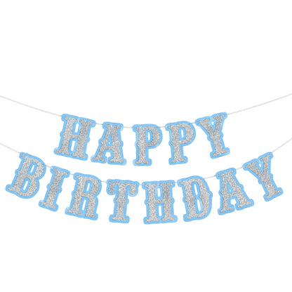 Guirlande Happy Birthday - Argenté Pailletée