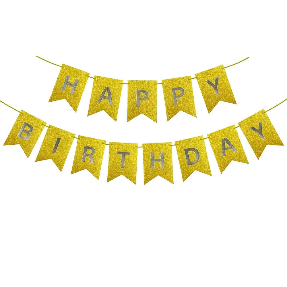 Guirlande Happy Birthday - Dorée pailletée