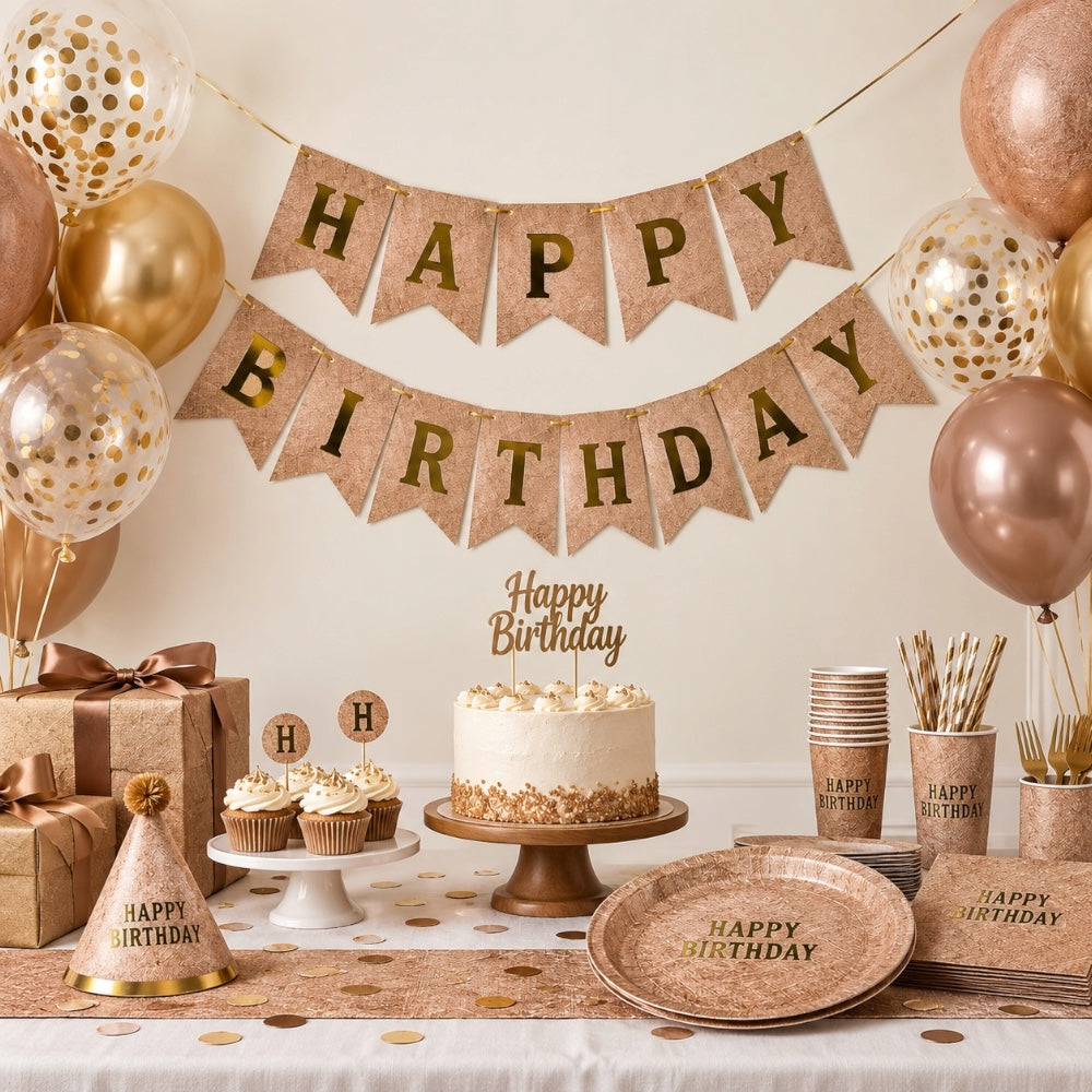 Guirlande Happy Birthday - Bronze