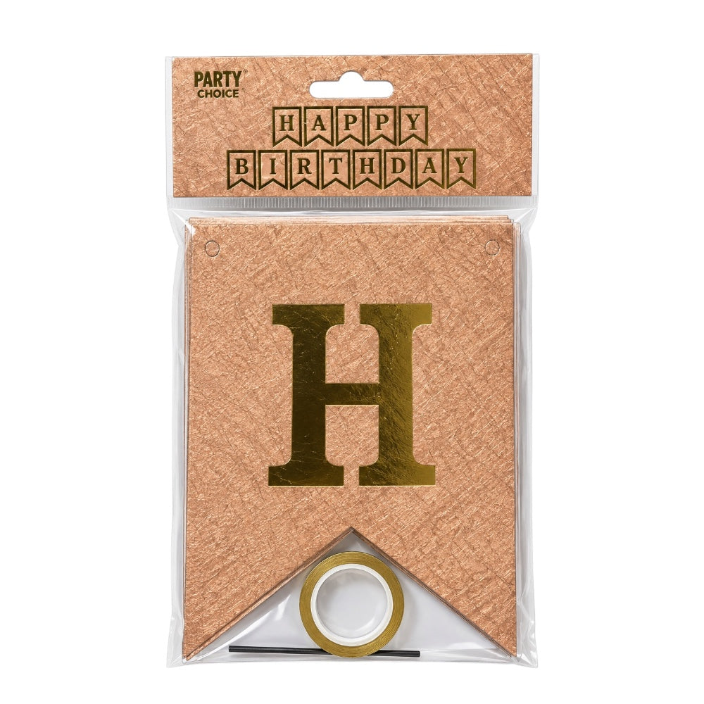 Guirlande Happy Birthday - Bronze