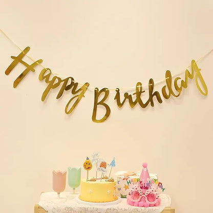 Guirlande Happy Birthday - Doré métallisé