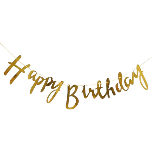 Guirlande Happy Birthday - Doré métallisé