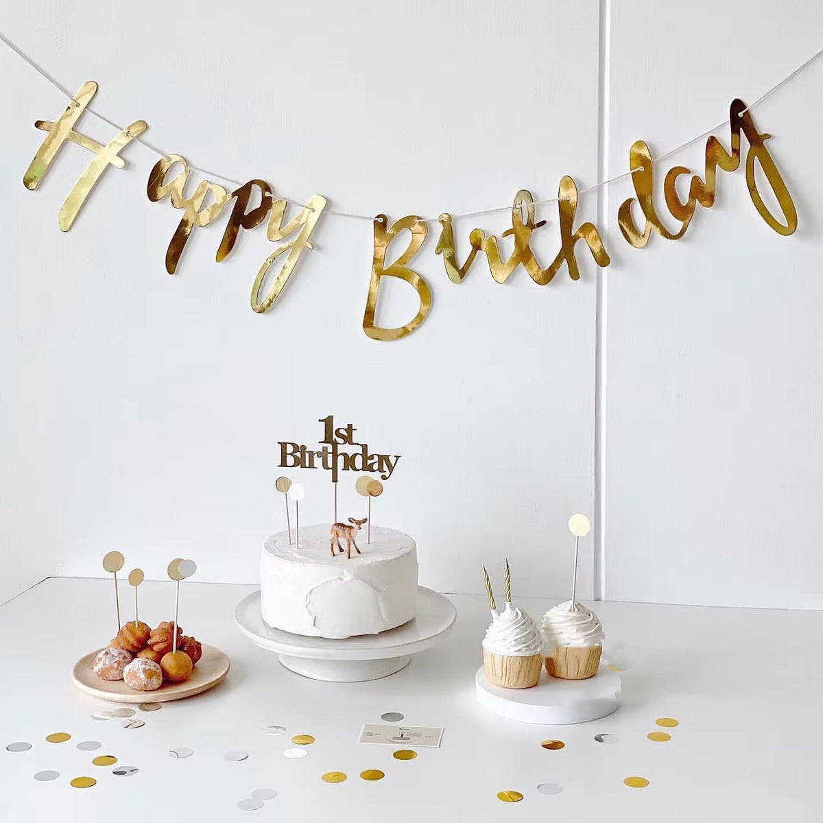 Guirlande Happy Birthday - Doré métallisé
