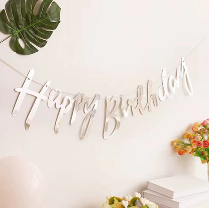 Guirlande Happy Birthday - Argenté Métallisée