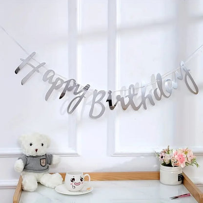 Guirlande Happy Birthday - Argenté Métallisée