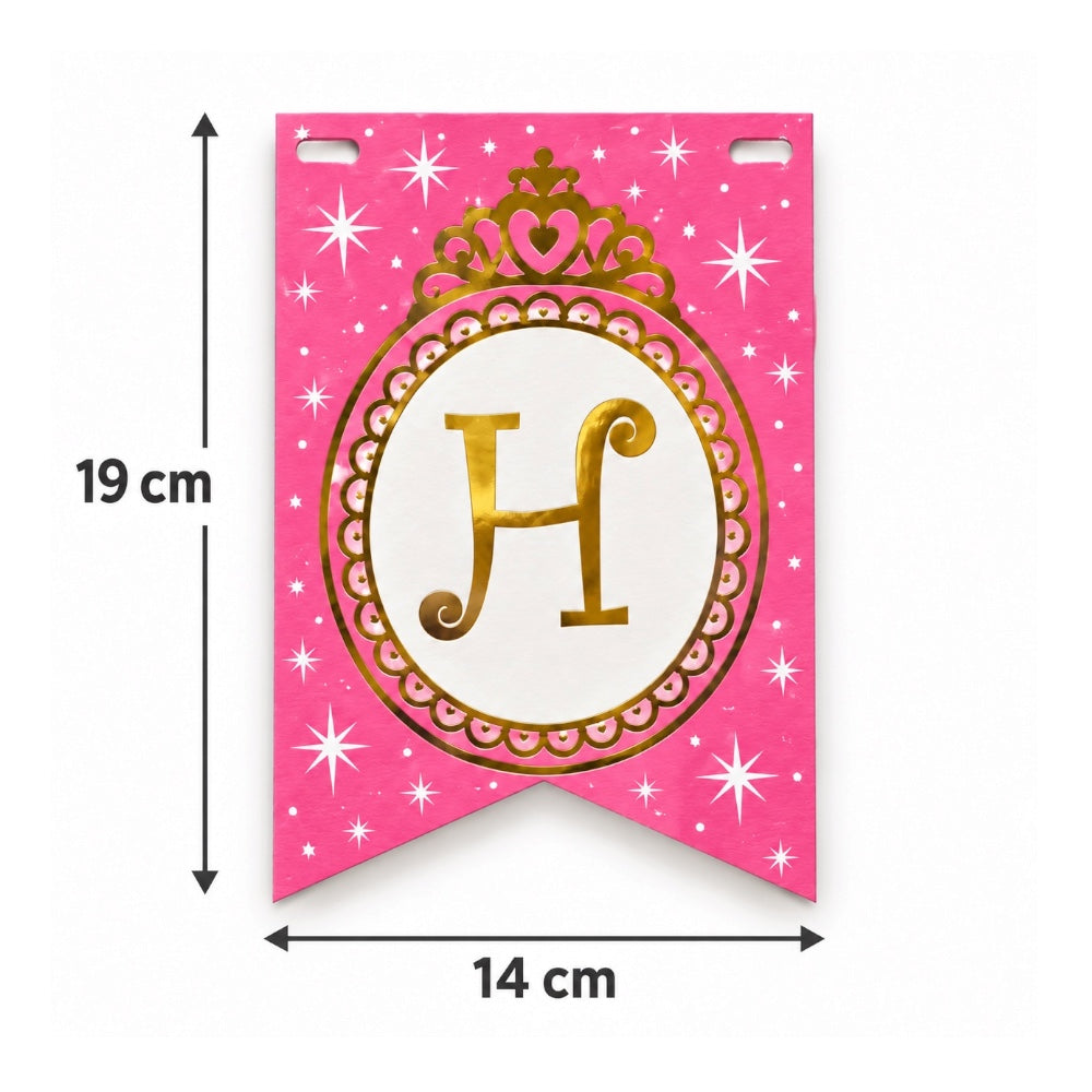 Guirlande Happy Birthday Princesse - Rose