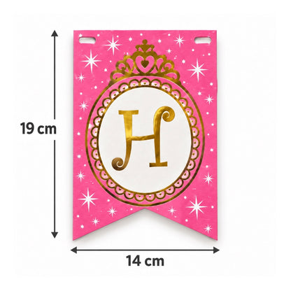 Guirlande Happy Birthday Princesse - Rose