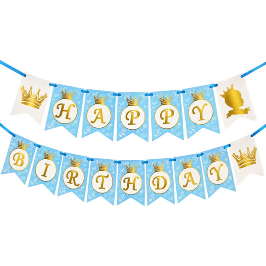 Guirlande Happy Birthday Prince - Bleu