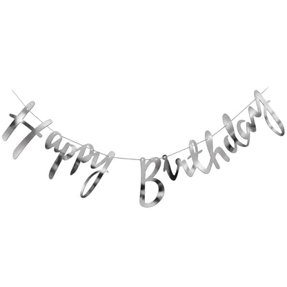 Guirlande Happy Birthday - Argenté Métallisée
