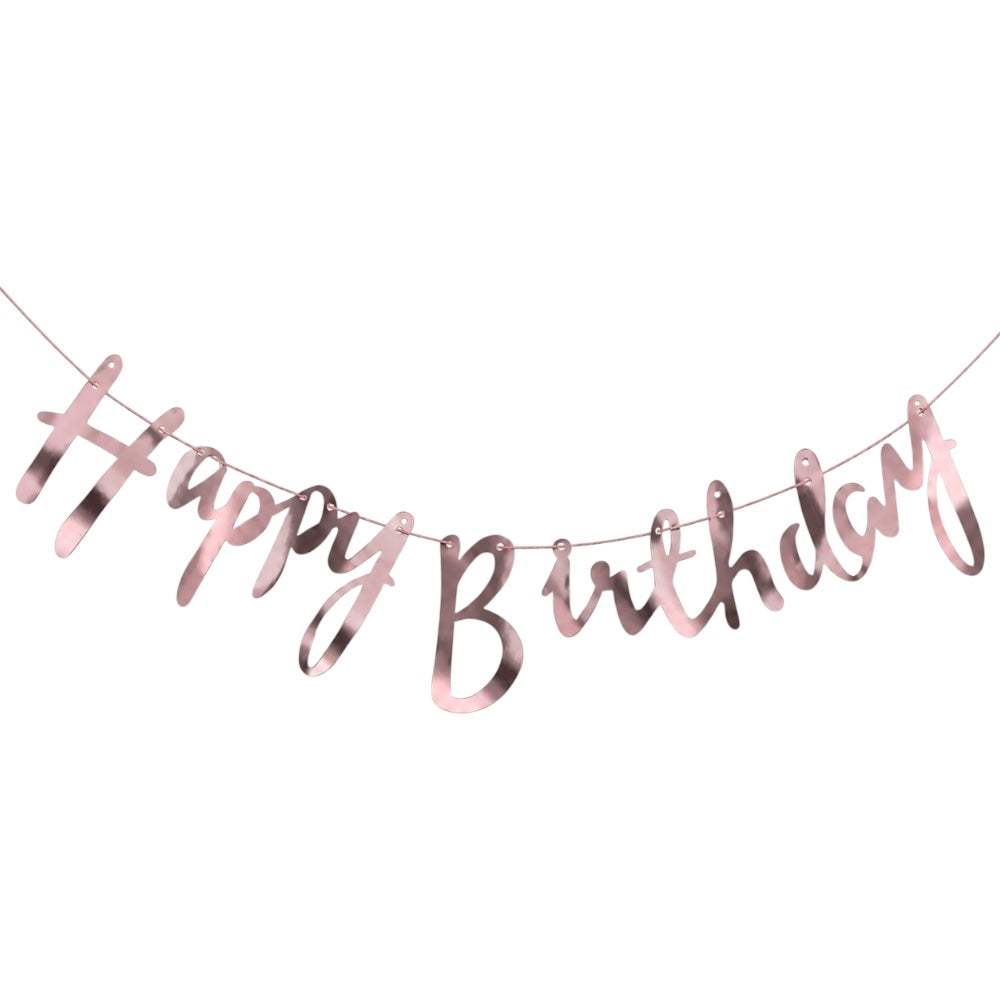 Guirlande Happy Birthday - Rose Gold Métallisée