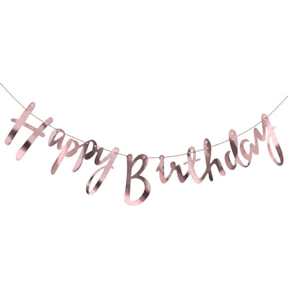 Guirlande Happy Birthday - Rose Gold Métallisée