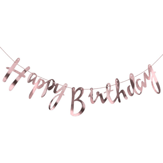 Guirlande Happy Birthday - Rose Gold Métallisée