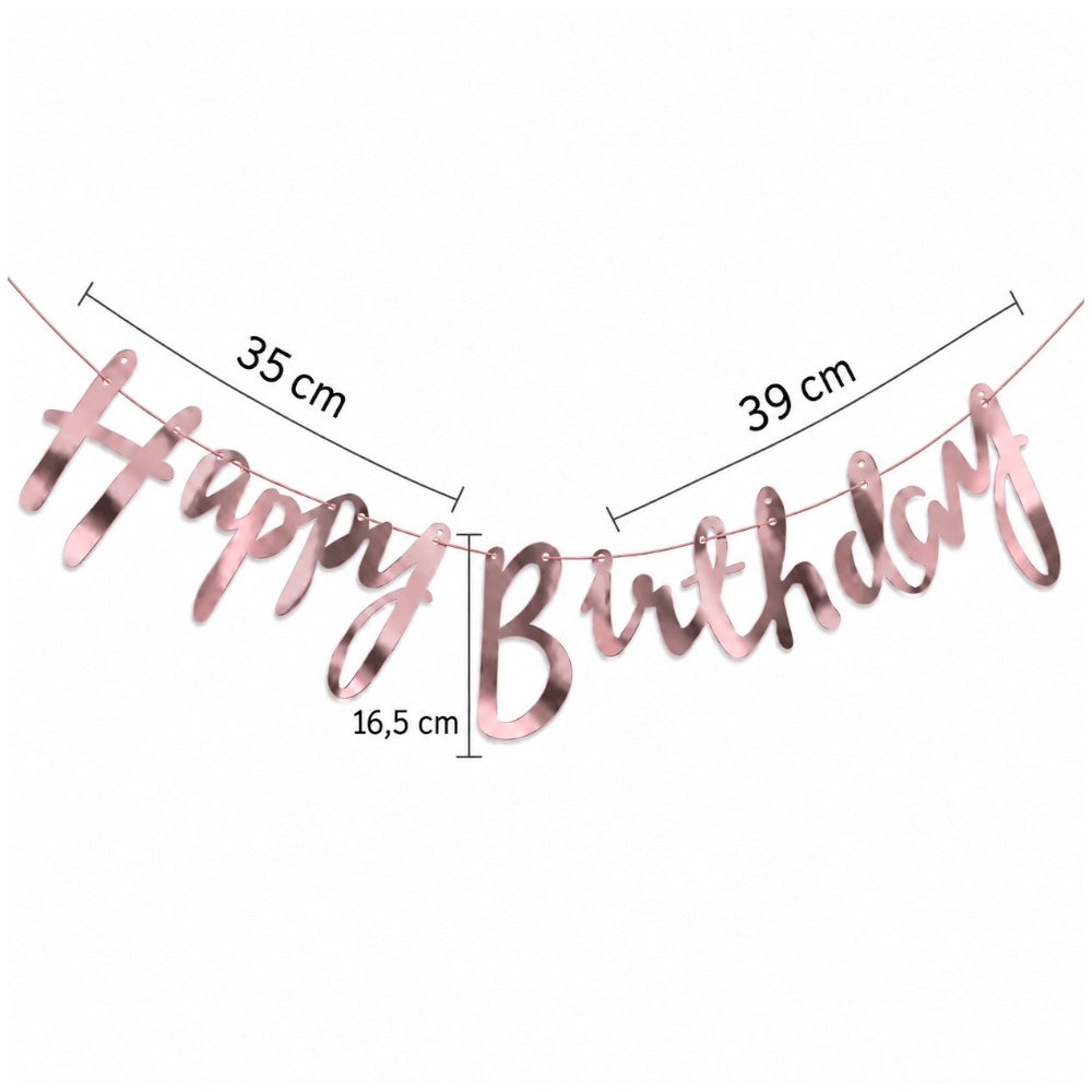 Guirlande Happy Birthday - Rose Gold Métallisée