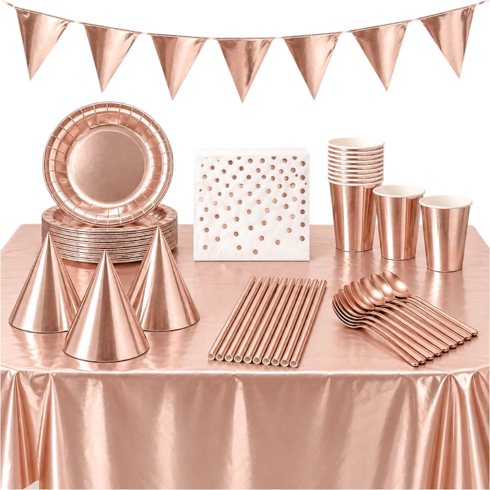 Pack Vaisselle Anniversaire - Rose Gold