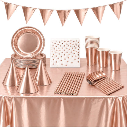 Pack Vaisselle Anniversaire - Rose Gold