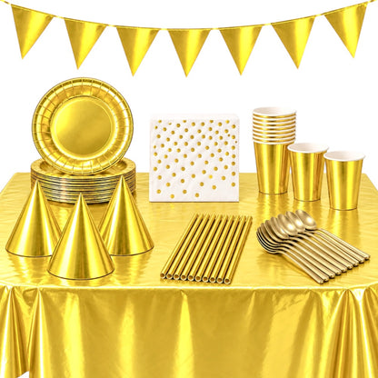 Pack Vaisselle Anniversaire - Doré