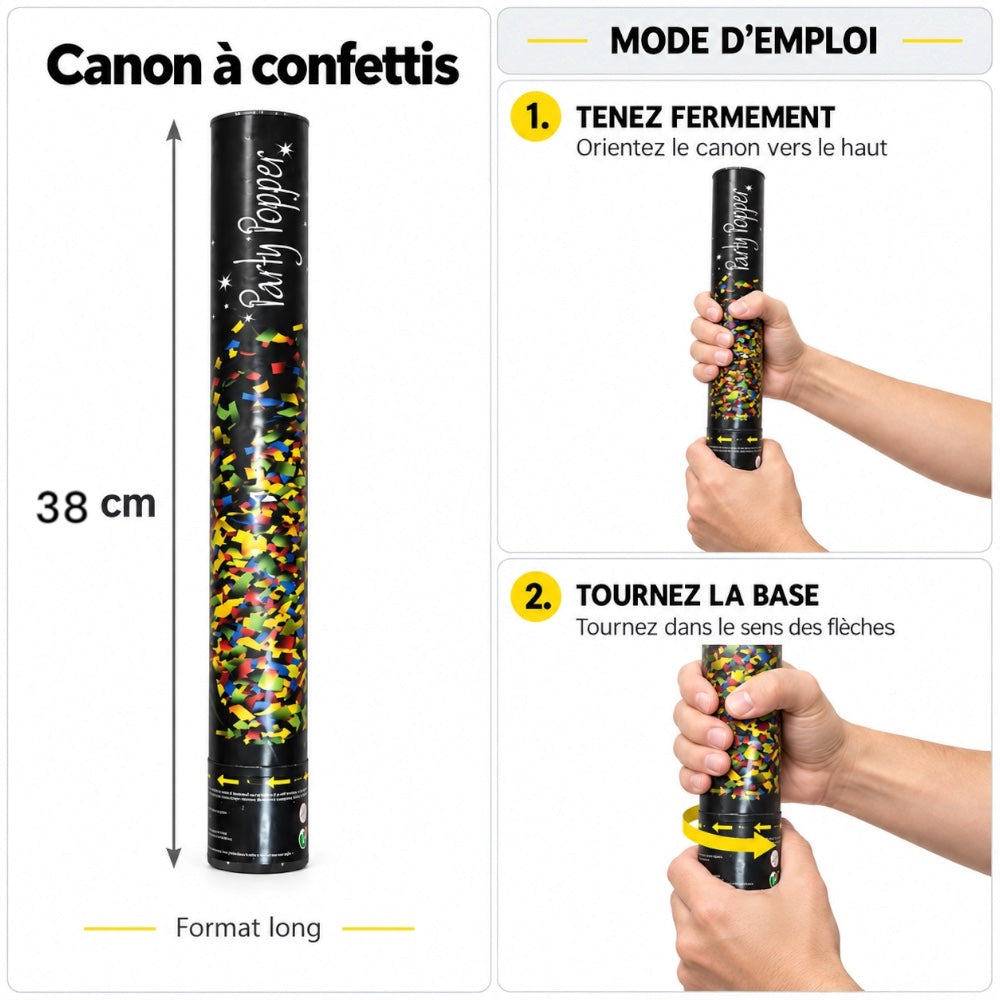 Canon à Confettis Multicolores