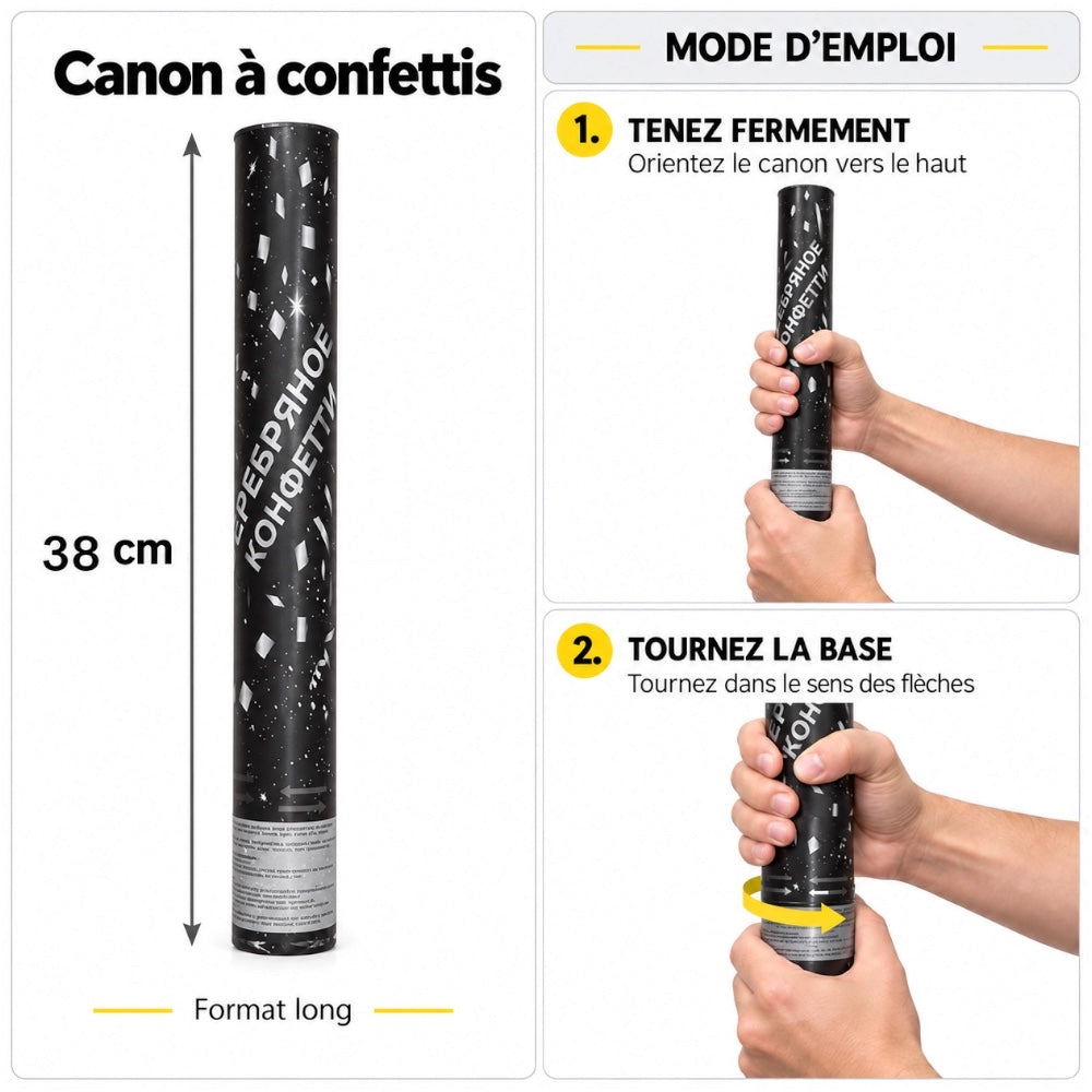 Canon à Confettis Argentés