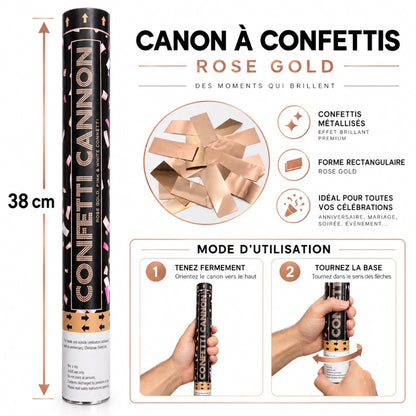 Canon à confettis Rose Gold