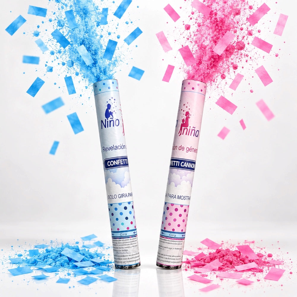 Canon à confettis Gender Reveal - Bleu ou Rose