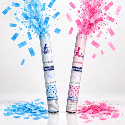 Canon à confettis Gender Reveal - Bleu ou Rose